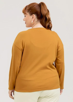 Cativa - Blusão Plus Size em Algodão Laranja - CATIVA