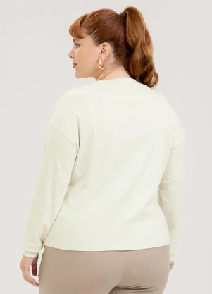 Cativa - Blusão Plus Size em Algodão Off White - CATIVA