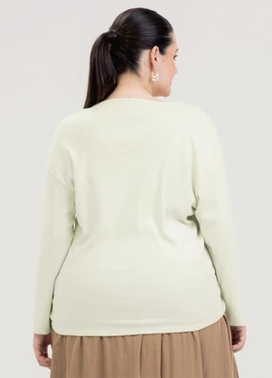 Cativa - Blusão Plus Size em Algodão Off White - CATIVA