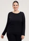 Cativa - Blusão Plus Size em Algodão Laranja - variação: Preto
