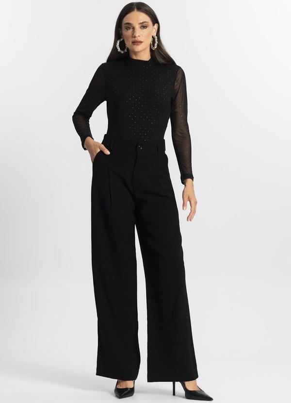 Endless - Body Manga Longa de Tule Glitter Preto 3