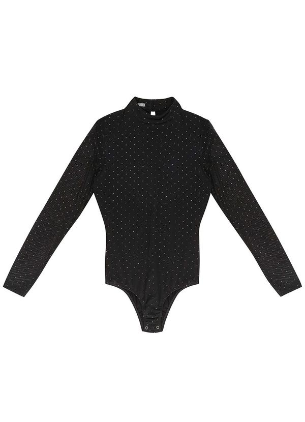 Endless - Body Manga Longa de Tule Glitter Preto 4