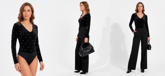 Body Preto em Veludo