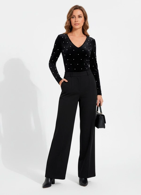 Quintess - Body Preto em Veludo