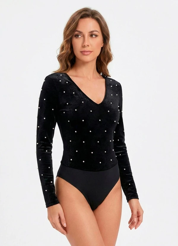 Quintess - Body Preto em Veludo 2