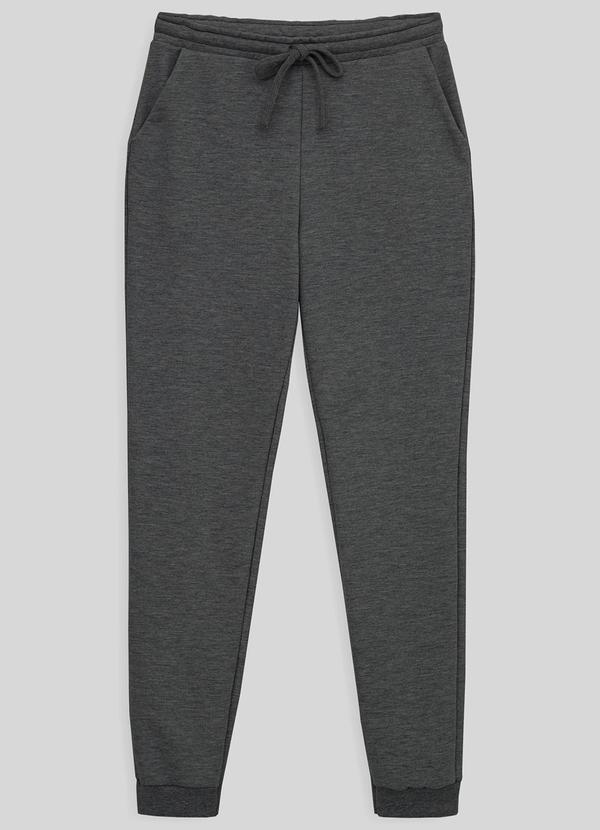 Basicamente - Calça Jogger Moletom Flanelado Mescla Escuro