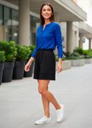 Camisa Azul em Malha Canelada