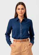 Camisa Azul em Poli�ster