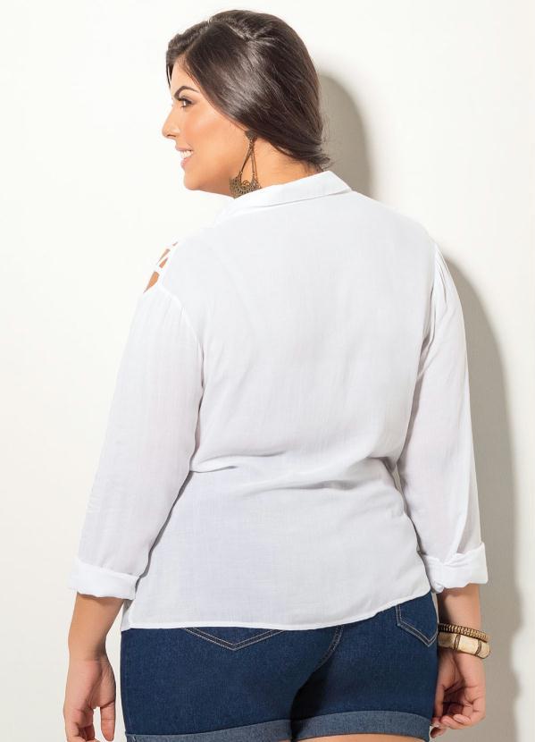 Quintess - Camisa com Ombros Vazados Branca 11