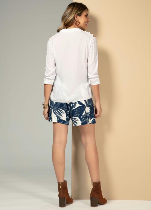 Quintess - Camisa com Ombros Vazados Branca 4