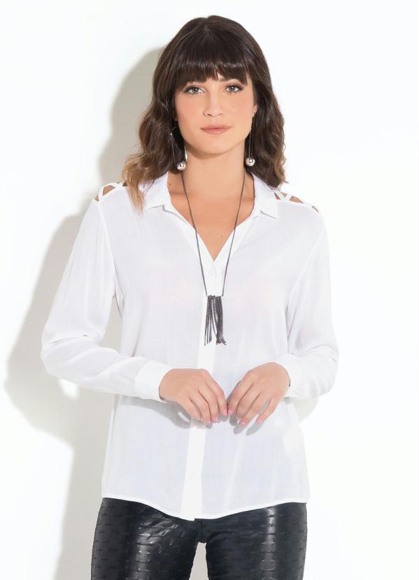 Quintess - Camisa com Ombros Vazados Branca 6