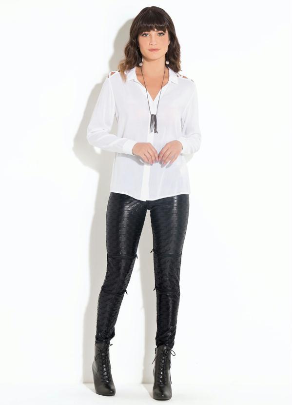 Quintess - Camisa com Ombros Vazados Branca 8