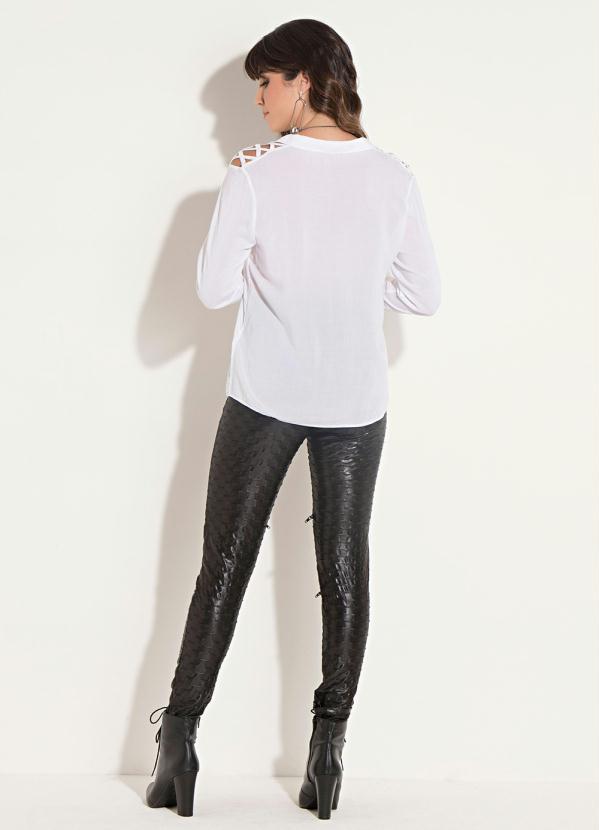 Quintess - Camisa com Ombros Vazados Branca 9