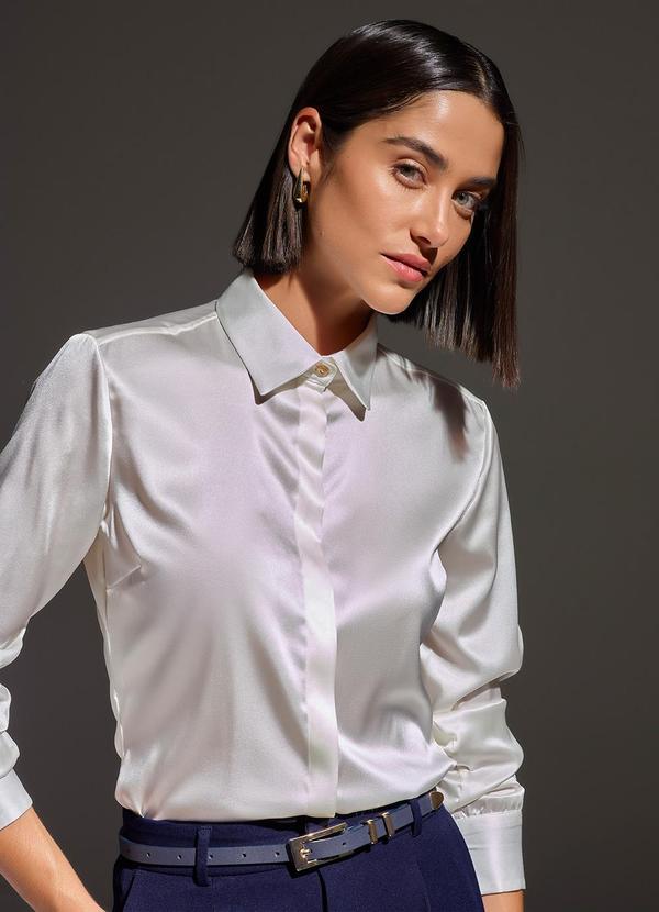 Principessa - Camisa de Seda Fiorela Bege