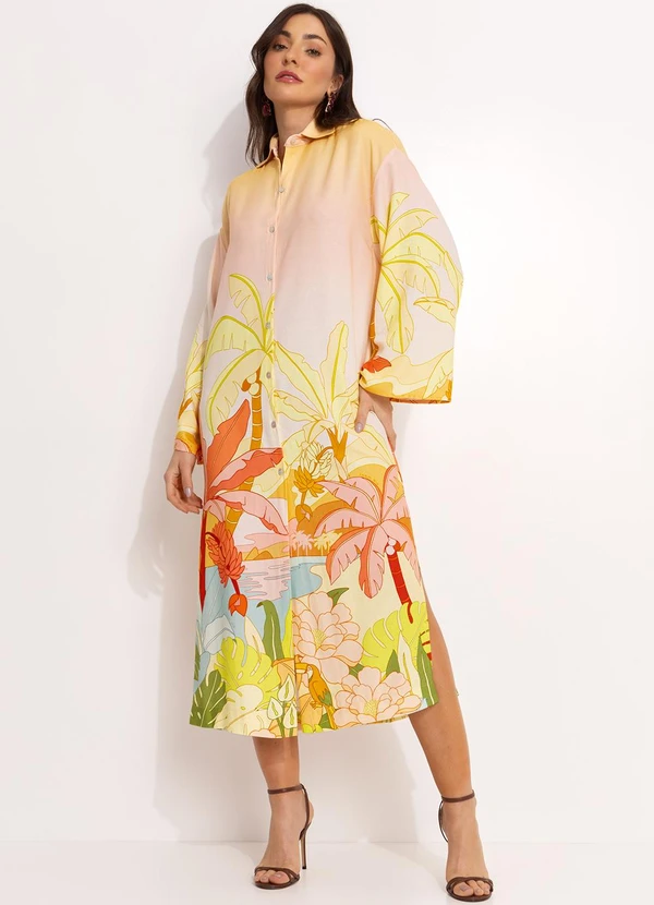 Farm - Camisa em Viscolinho Amarelo