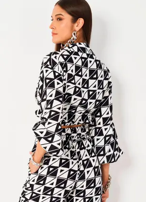 Colcci - Camisa em Viscose com Amarração Estampada - COLCCI