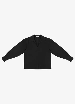 Endless - Camisa Feminina Manga Longa Decote V Preto - ENDLESS