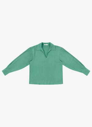 Endless - Camisa Feminina Manga Longa Decote V Verde - ENDLESS