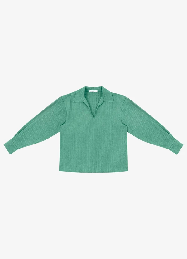 Endless - Camisa Feminina Manga Longa Decote V Verde