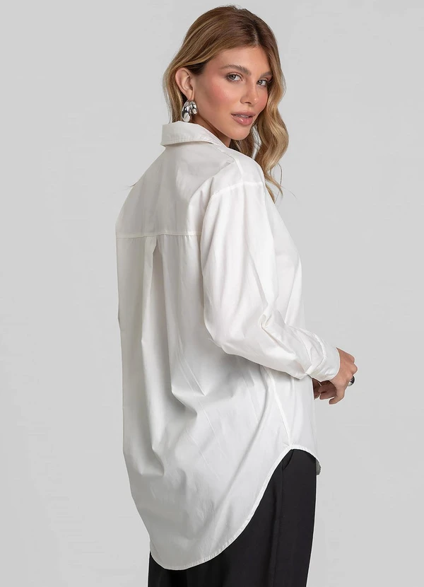 CAMISA FEMININA MANGA LONGA TRICOLINE BEGE - DIANNA