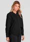 Dianna - Camisa Feminina Manga Longa Tricoline Bege - variação: Preto