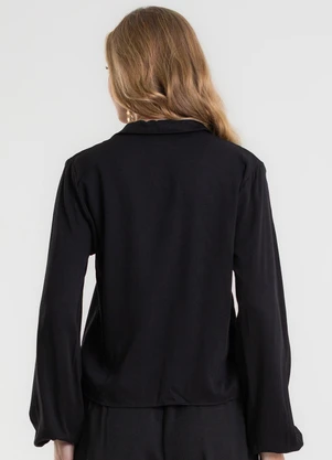 Rovitex - Camisa Manga Longa em Viscose Preto - ROVITEX