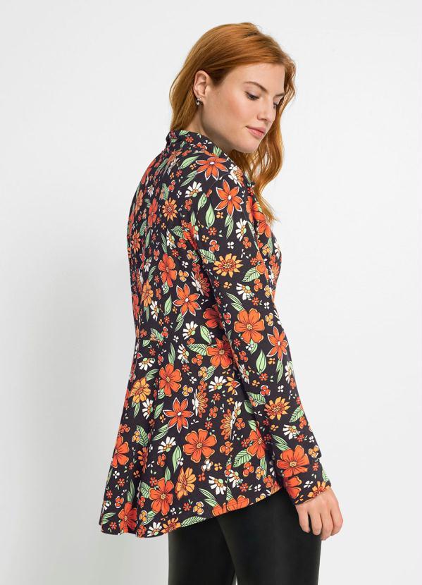 Outlet - Camisa Manga Longa Floral Dark 6