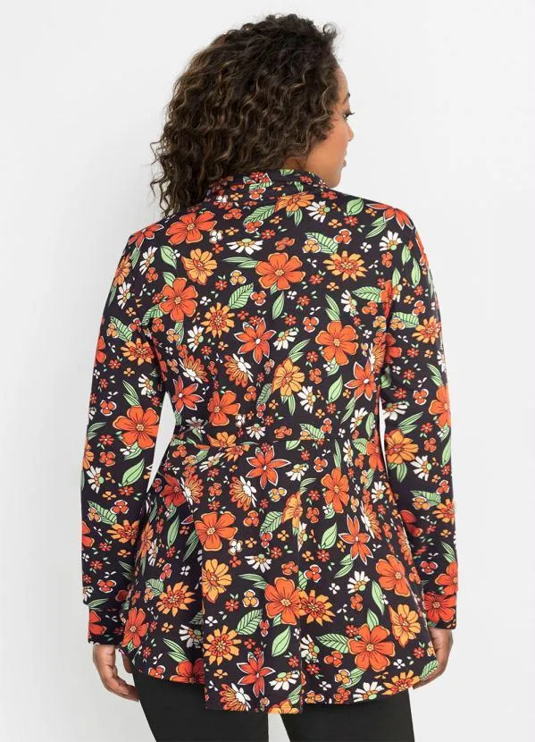 Queima Estoque - Camisa Manga Longa Floral Dark 3