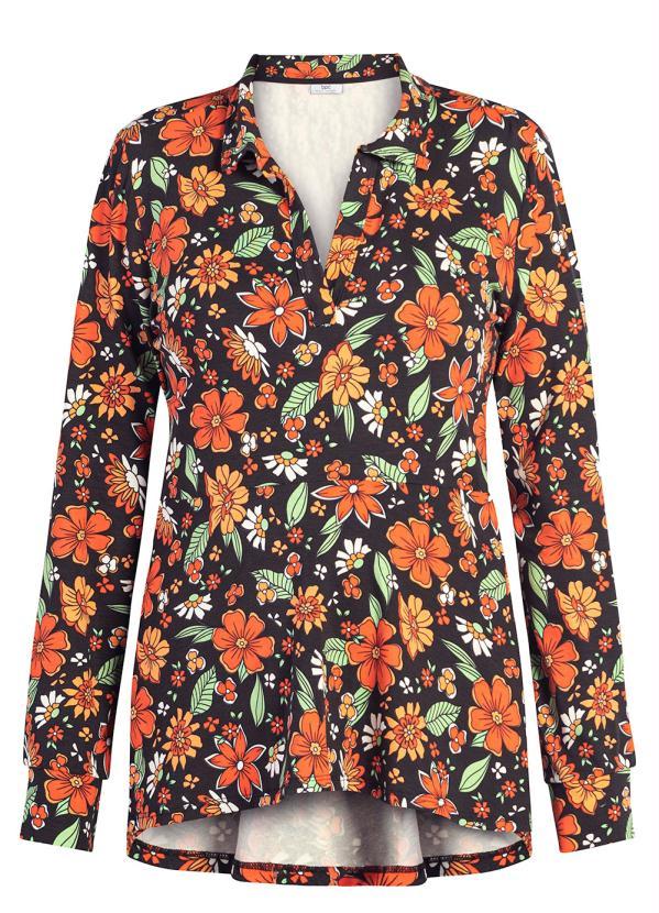 Outlet - Camisa Manga Longa Floral Dark 2
