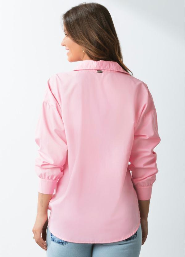 Quintess - Camisa Oversized Rosa Alongada 2