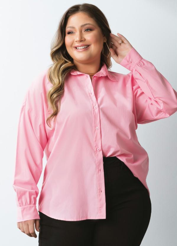Quintess - Camisa Oversized Rosa Alongada 6