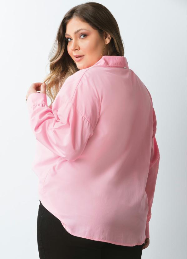 Quintess - Camisa Oversized Rosa Alongada 7
