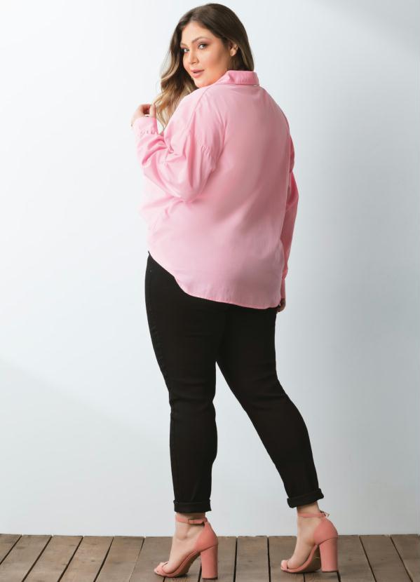 Quintess - Camisa Oversized Rosa Alongada 9