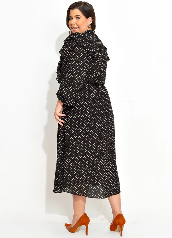 Quintess - Camisa Poá Irregular em Crepe Plano