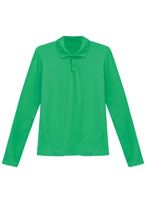 Basicamente - Camisa Polo Manga Longa Feminina - BASICAMENTE