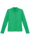 Basicamente - Camisa Polo Manga Longa Feminina Verde Selva - variação:  