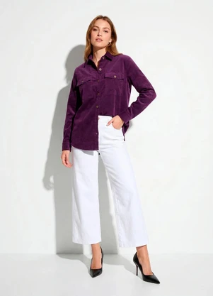Quintess - Camisa Roxo em Veludo Cotelê - QUINTESS