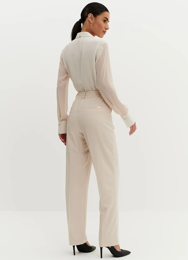 Principessa - Blusa com Mangas Transparentes Aveia Inara 4