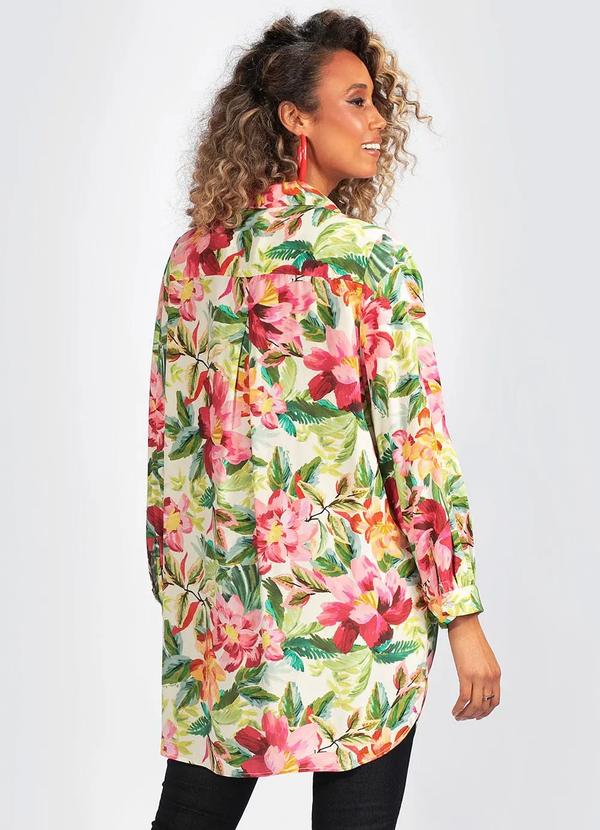 Farm - Camisa Viscose Floral Pintado Verde 2