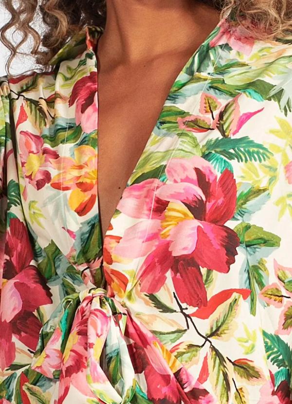 Farm - Camisa Viscose Floral Pintado Verde 6