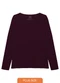 Basicamente - Camiseta Babylook Manga Longa Gola C Plus Branco - variação: Wine