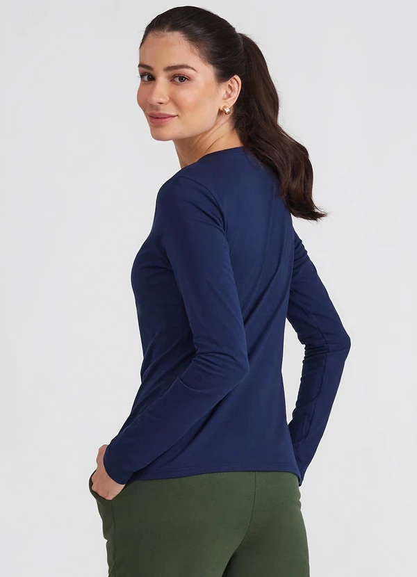 Basicamente - Camiseta Babylook Manga Longa Gola V 2