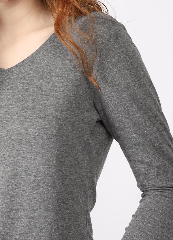 Basicamente - Camiseta Manga Longa Viscose Mescla Escuro 2