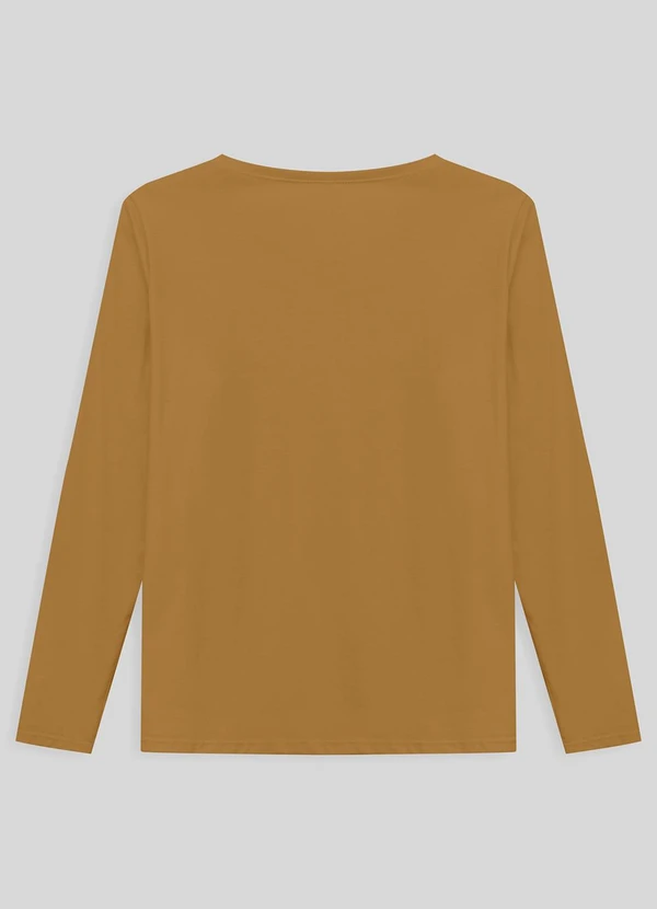 Basicamente - Camiseta Slim Gola V Manga Longa Plus Feminina 2