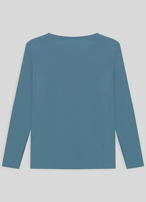 Basicamente - Camiseta Slim Gola V Manga Longa Plus Feminina - BASICAMENTE