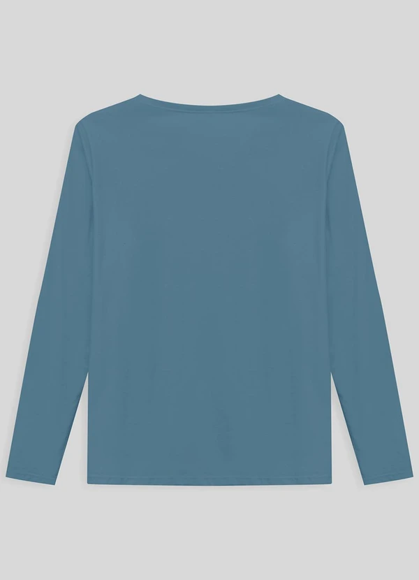 Basicamente - Camiseta Slim Gola V Manga Longa Plus Feminina 2