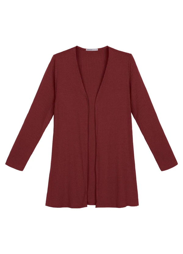 Endless - Cardigan Ribana Canelada Básico Vermelho 4