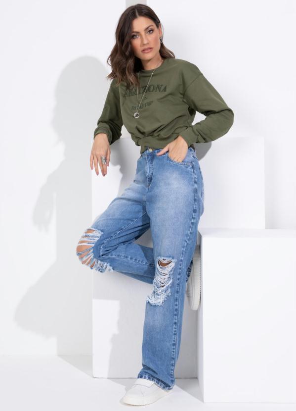 Quintess - Casaco Verde Cropped com Bordado Frontal 5