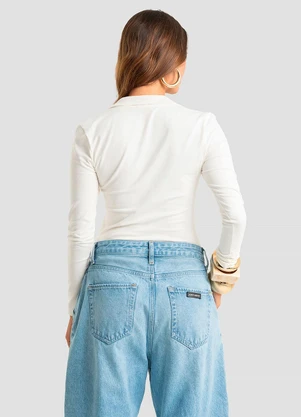 Dianna - Polo Manga Longa Feminina Cotton Leve Bege - DIANNA
