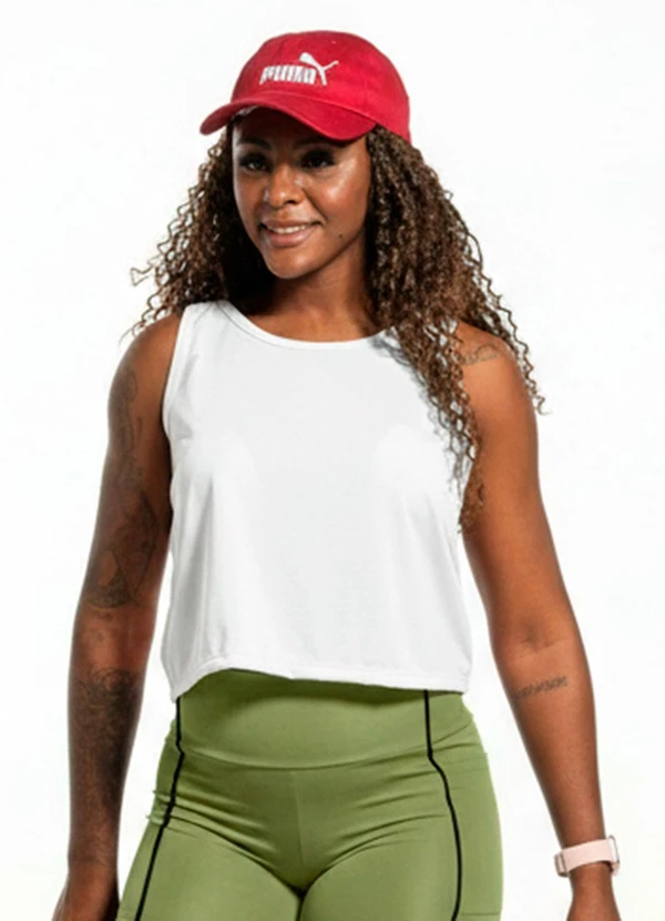 Cobertura - Regata Cropped Feminina com Termocolante Branco